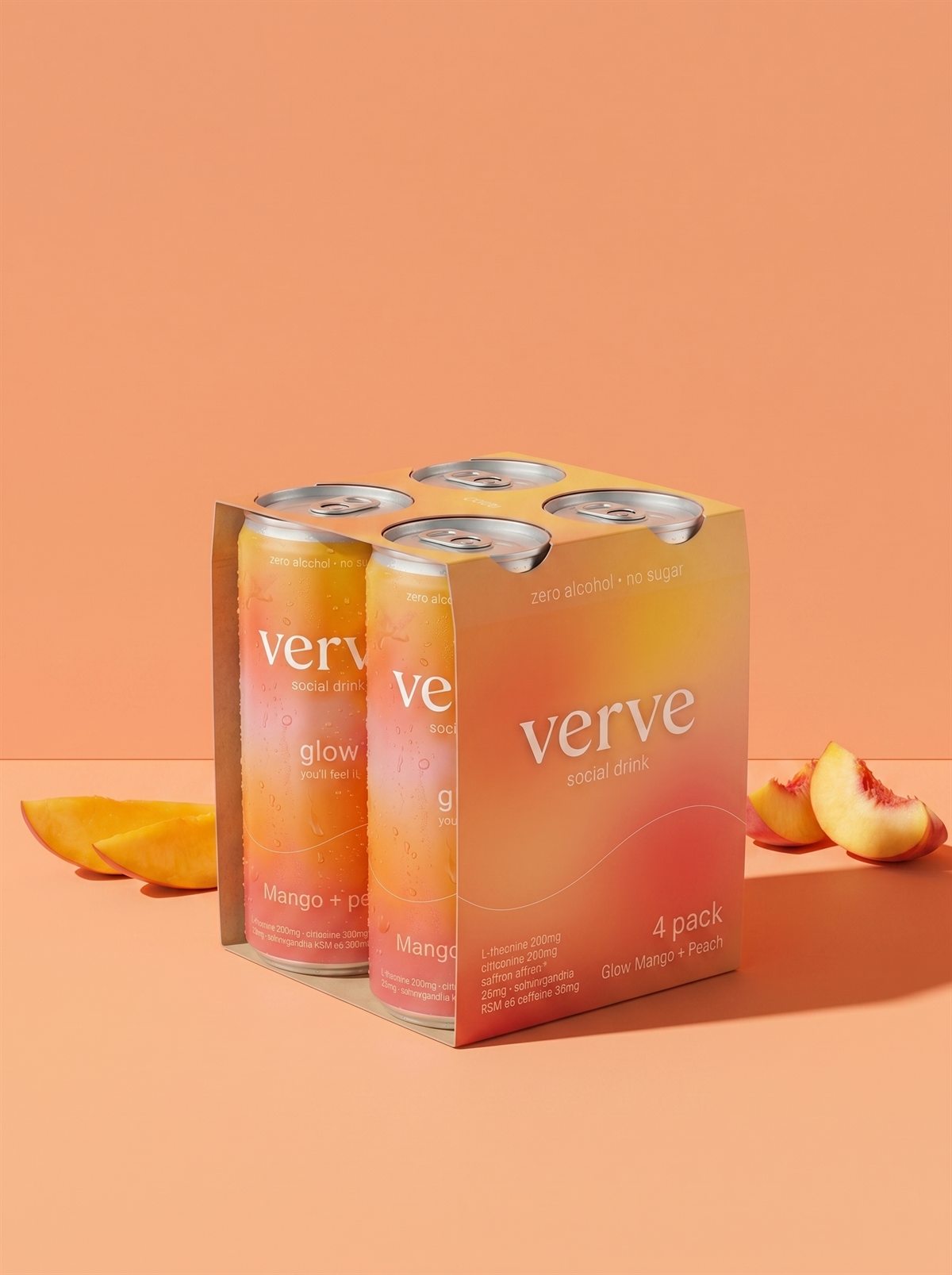 verve glow Mango + broskev · 4 pack
